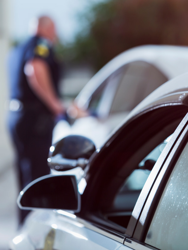 Police officer pulled over driver for traffic violation